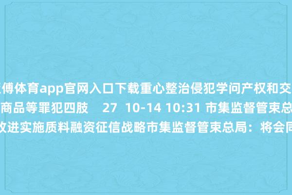 亚傅体育app官网入口下载重心整治侵犯学问产权和交易秘籍、制售假冒伪劣商品等罪犯四肢    27  10-14 10:31 市集监督管束总局：将会同关系部门改进实施质料融资征信战略市集监督管束总局：将会同关系部门改进实施质料融资征信战略    0  10-14 10:14 乌克兰基辅传出爆炸声乌克兰基辅传出爆炸声    0  10-13 10:29 乌克兰基辅拉响防空警报 有爆炸声传出乌克兰基辅拉